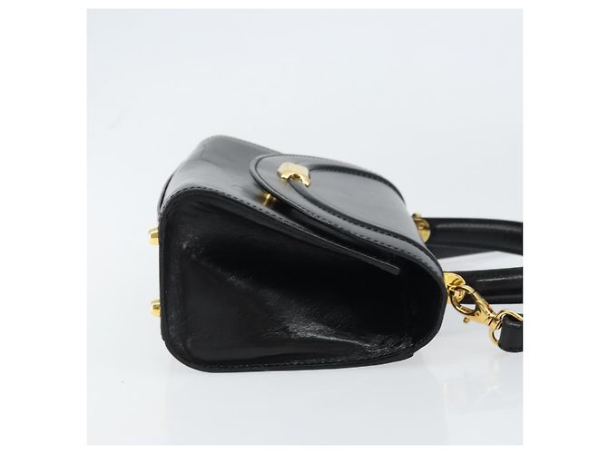 BALLY Borsa a Mano in Pelle 2 vie Nero Oro Auth 158161 D'oro - vista 3
