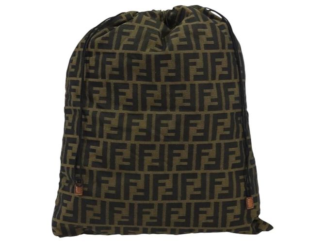 FENDI Zucca Canvas Purse Brown Black Auth 159458 - view 13