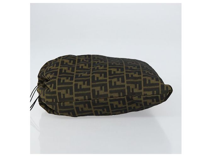 FENDI Zucca Canvas Purse Brown Black Auth 159458 - view 4
