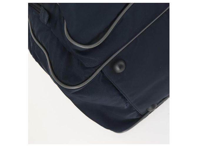 Borsa sportiva Boston in nylon 2 in 1 PRADA blu navy rosso Auth 158522 - vista 16