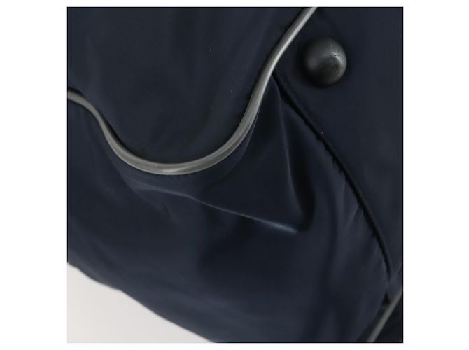 Borsa sportiva Boston in nylon 2 in 1 PRADA blu navy rosso Auth 158522 - vista 18