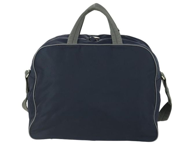 Borsa sportiva Boston in nylon 2 in 1 PRADA blu navy rosso Auth 158522 - vista 2