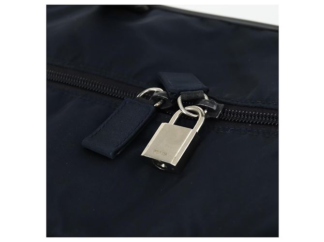 Borsa sportiva Boston in nylon 2 in 1 PRADA blu navy rosso Auth 158522 - vista 21