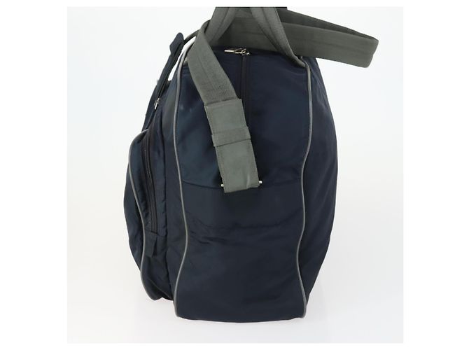 Borsa sportiva Boston in nylon 2 in 1 PRADA blu navy rosso Auth 158522 - vista 3