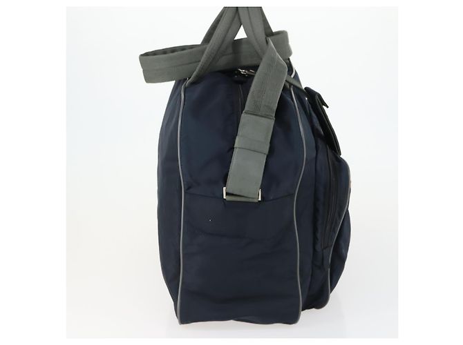 Borsa sportiva Boston in nylon 2 in 1 PRADA blu navy rosso Auth 158522 - vista 4