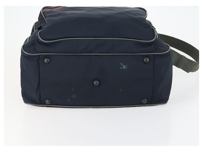 Borsa sportiva Boston in nylon 2 in 1 PRADA blu navy rosso Auth 158522 - vista 5