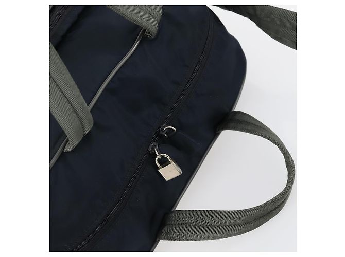 Borsa sportiva Boston in nylon 2 in 1 PRADA blu navy rosso Auth 158522 - vista 7