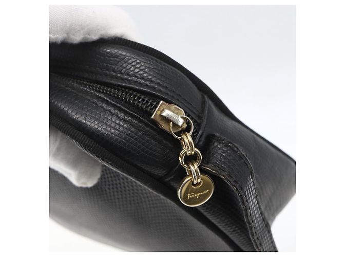 Borsa a Spalla Salvatore Ferragamo in Pelle Nera e Oro Auth ka1281 Nero D'oro - vista 10