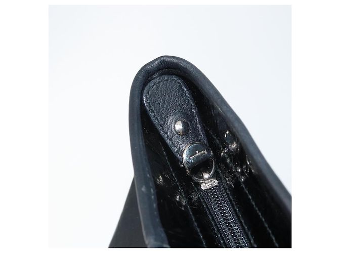 Gancini Tote Bag Salvatore Ferragamo Emaille Schwarz Silber Auth BA9402 - Ansicht 10