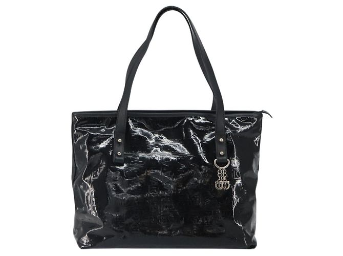 Gancini Tote Bag Salvatore Ferragamo Emaille Schwarz Silber Auth BA9402 - Ansicht 13