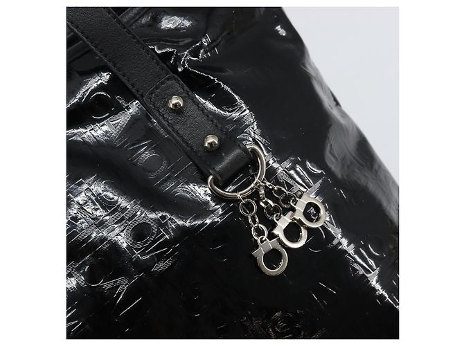 Gancini Tote Bag Salvatore Ferragamo Emaille Schwarz Silber Auth BA9402 - Ansicht 17