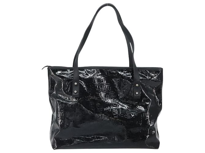 Gancini Tote Bag Salvatore Ferragamo Emaille Schwarz Silber Auth BA9402 - Ansicht 2