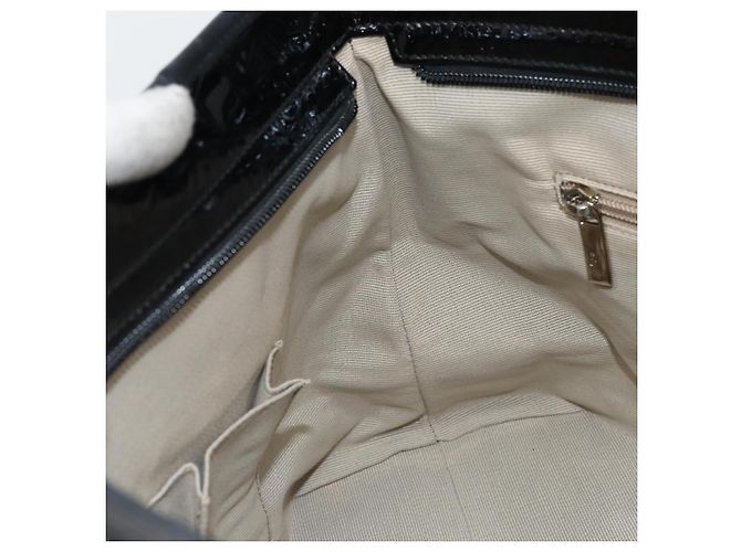 Gancini Tote Bag Salvatore Ferragamo Emaille Schwarz Silber Auth BA9402 - Ansicht 20