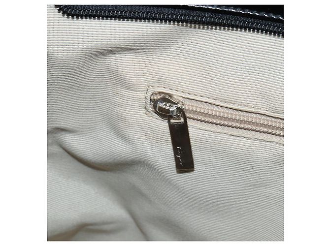 Gancini Tote Bag Salvatore Ferragamo Emaille Schwarz Silber Auth BA9402 - Ansicht 21