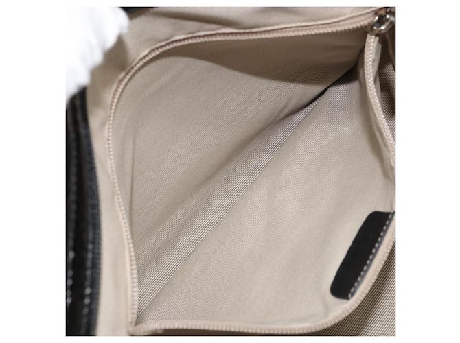 Gancini Tote Bag Salvatore Ferragamo Emaille Schwarz Silber Auth BA9402 - Ansicht 22