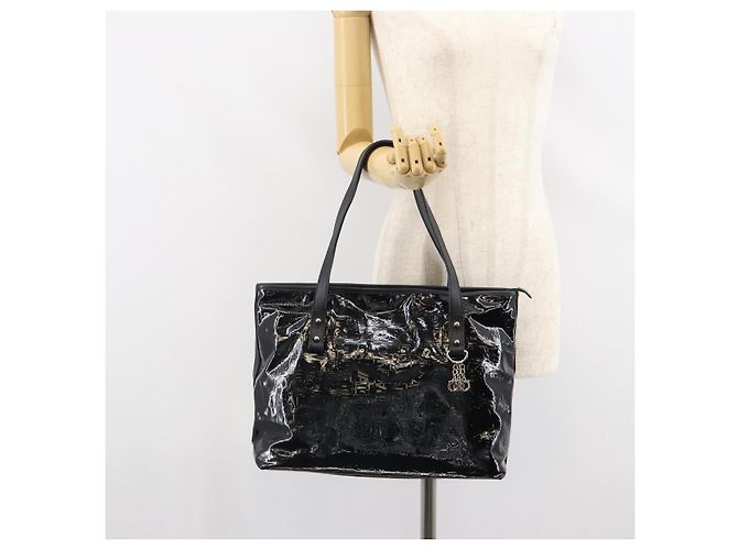 Gancini Tote Bag Salvatore Ferragamo Emaille Schwarz Silber Auth BA9402 - Ansicht 23