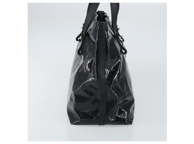 Gancini Tote Bag Salvatore Ferragamo Emaille Schwarz Silber Auth BA9402 - Ansicht 3