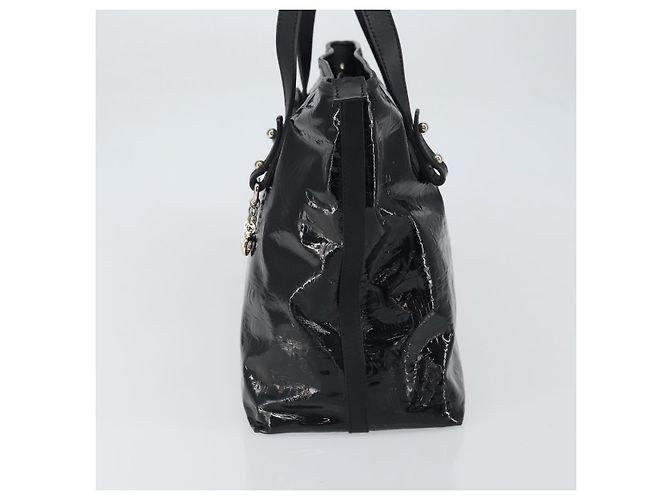 Gancini Tote Bag Salvatore Ferragamo Emaille Schwarz Silber Auth BA9402 - Ansicht 4