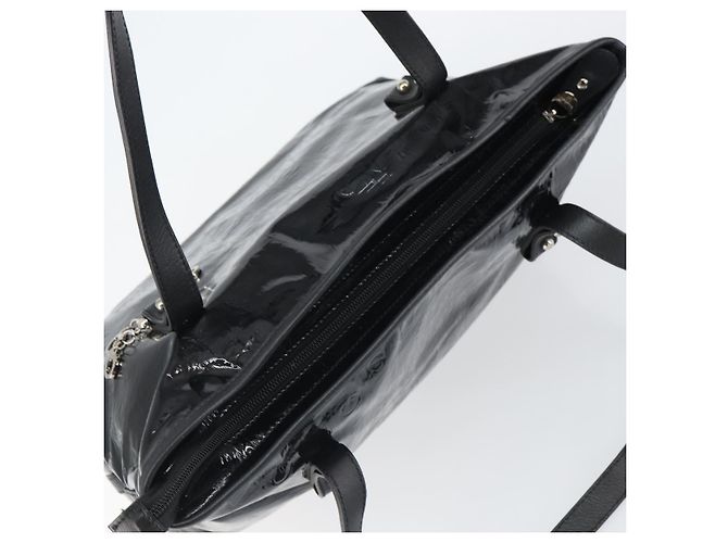 Gancini Tote Bag Salvatore Ferragamo Emaille Schwarz Silber Auth BA9402 - Ansicht 6