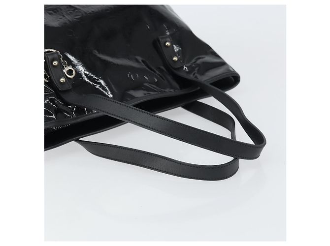 Gancini Tote Bag Salvatore Ferragamo Emaille Schwarz Silber Auth BA9402 - Ansicht 7