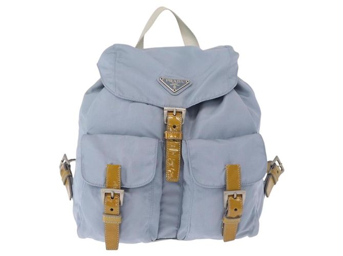 PRADA Rucksack aus Nylon hellblau Silber authentisch 159978 - Ansicht 13
