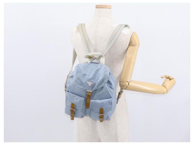 PRADA Rucksack aus Nylon hellblau Silber authentisch 159978 - Ansicht 29