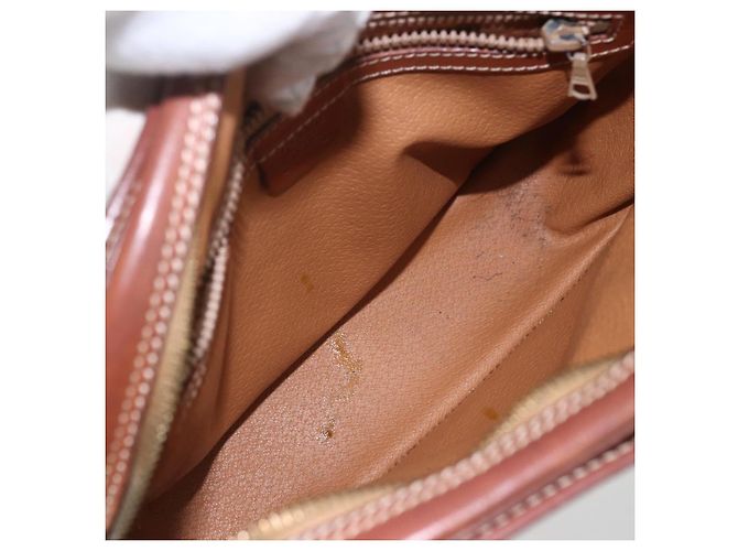 Céline Borsa a Spalla in Tela Macadam CELINE in Pelle PVC Marrone Oro Auth BA9314 D'oro - vista 10