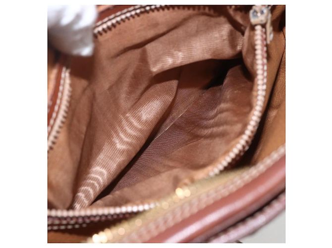 Céline Borsa a Spalla in Tela Macadam CELINE in Pelle PVC Marrone Oro Auth BA9314 D'oro - vista 11