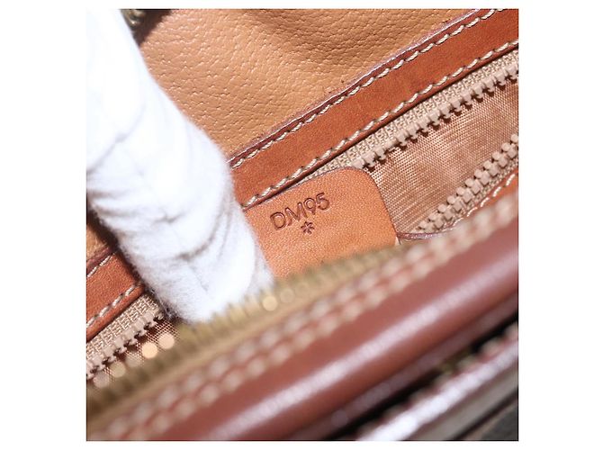 Céline Borsa a Spalla in Tela Macadam CELINE in Pelle PVC Marrone Oro Auth BA9314 D'oro - vista 12
