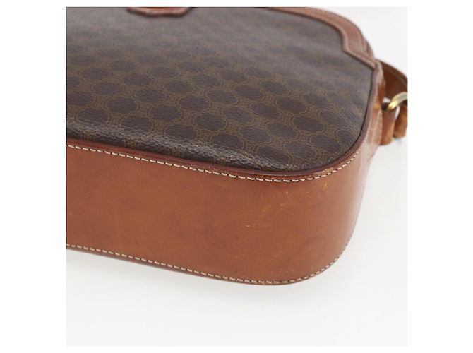 Céline Borsa a Spalla in Tela Macadam CELINE in Pelle PVC Marrone Oro Auth BA9314 D'oro - vista 15