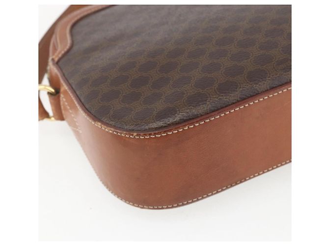 Céline Borsa a Spalla in Tela Macadam CELINE in Pelle PVC Marrone Oro Auth BA9314 D'oro - vista 16