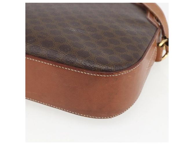 Céline Borsa a Spalla in Tela Macadam CELINE in Pelle PVC Marrone Oro Auth BA9314 D'oro - vista 17