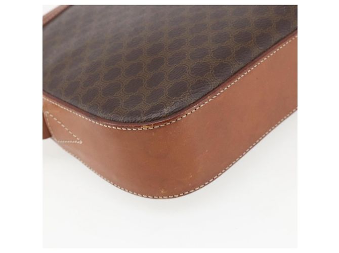 Céline Borsa a Spalla in Tela Macadam CELINE in Pelle PVC Marrone Oro Auth BA9314 D'oro - vista 18