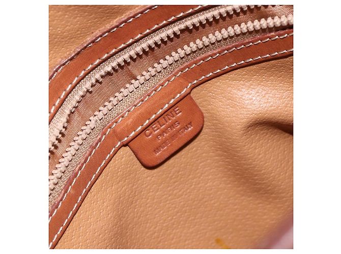 Céline Borsa a Spalla in Tela Macadam CELINE in Pelle PVC Marrone Oro Auth BA9314 D'oro - vista 21