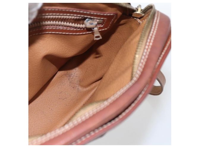 Céline Borsa a Spalla in Tela Macadam CELINE in Pelle PVC Marrone Oro Auth BA9314 D'oro - vista 22