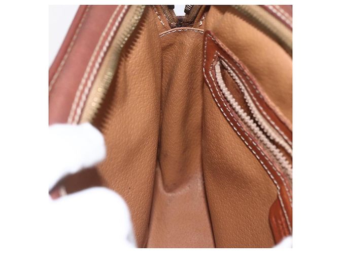 Céline Borsa a Spalla in Tela Macadam CELINE in Pelle PVC Marrone Oro Auth BA9314 D'oro - vista 23