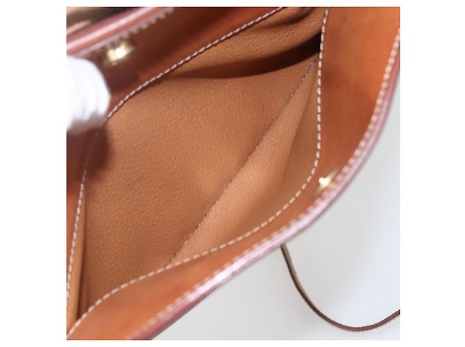 Céline Borsa a Spalla in Tela Macadam CELINE in Pelle PVC Marrone Oro Auth BA9314 D'oro - vista 24
