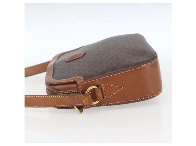 Céline Borsa a Spalla in Tela Macadam CELINE in Pelle PVC Marrone Oro Auth BA9314 D'oro - vista 3