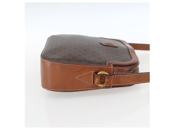 Céline Borsa a Spalla in Tela Macadam CELINE in Pelle PVC Marrone Oro Auth BA9314 D'oro - vista 4