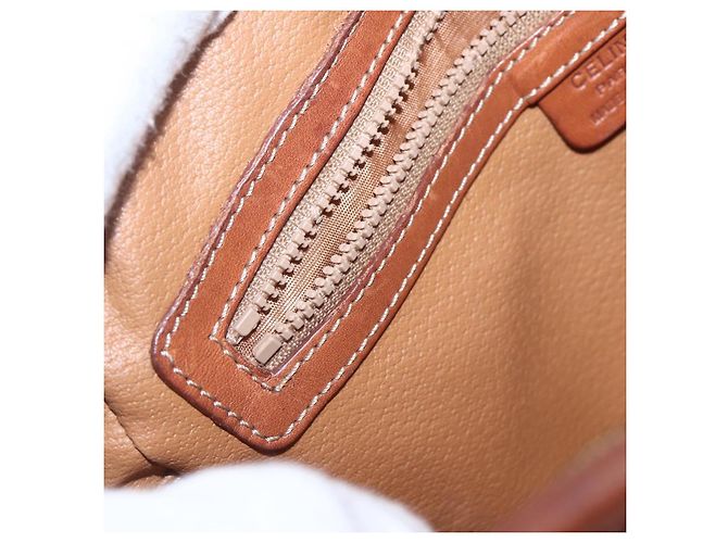 Céline Borsa a Spalla in Tela Macadam CELINE in Pelle PVC Marrone Oro Auth BA9314 D'oro - vista 9
