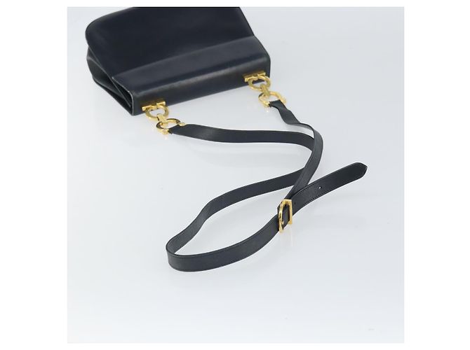 Borsa a Spalla Salvatore Ferragamo in Pelle Blu Navy Oro Auth ka1235 D'oro - vista 7