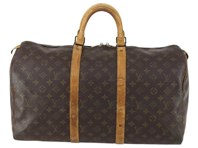 LOUIS VUITTON Borsa Boston Monogram Keepall 50 M41426 LV Auth 158350 Monogramma - vista 13