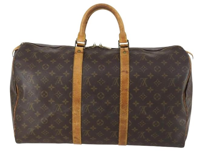 LOUIS VUITTON Borsa Boston Monogram Keepall 50 M41426 LV Auth 158350 Monogramma - vista 2