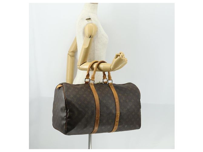 LOUIS VUITTON Borsa Boston Monogram Keepall 50 M41426 LV Auth 158350 Monogramma - vista 21
