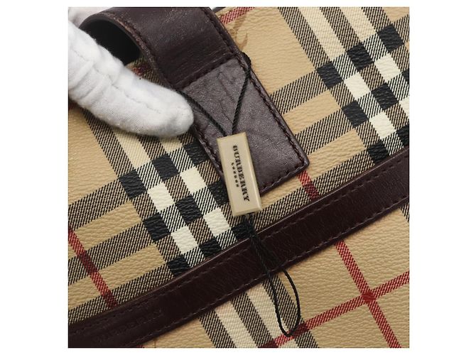 Burberry Bolso Tote Nova Check de PVC Beige Auth 160285 - vista 10
