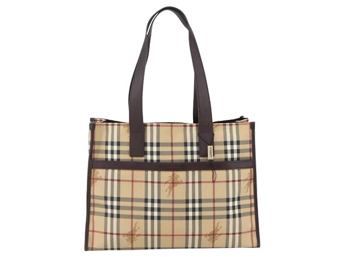 Burberry Bolso Tote Nova Check de PVC Beige Auth 160285 - vista 13