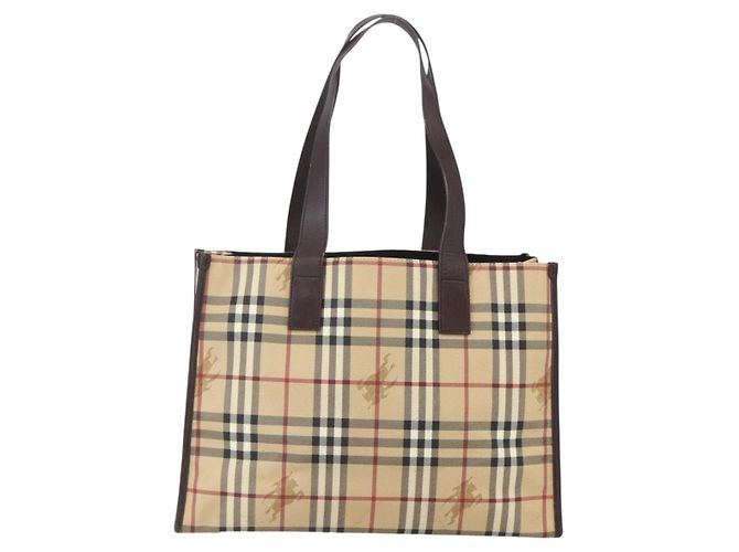 Burberry Bolso Tote Nova Check de PVC Beige Auth 160285 - vista 2