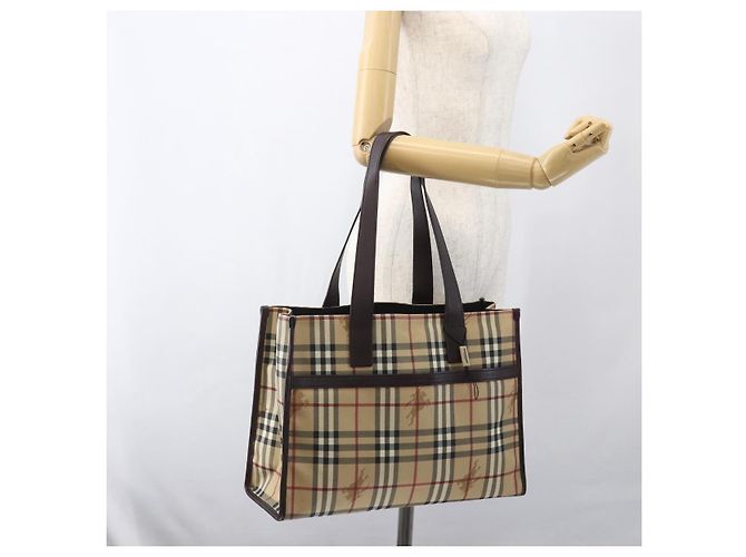 Burberry Bolso Tote Nova Check de PVC Beige Auth 160285 - vista 25