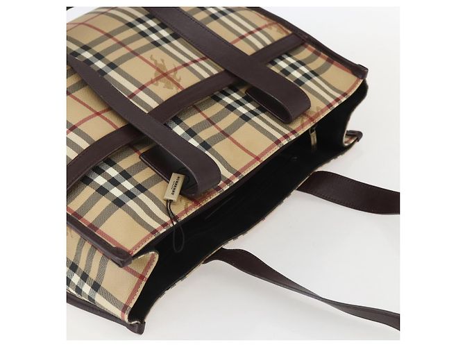 Burberry Bolso Tote Nova Check de PVC Beige Auth 160285 - vista 6