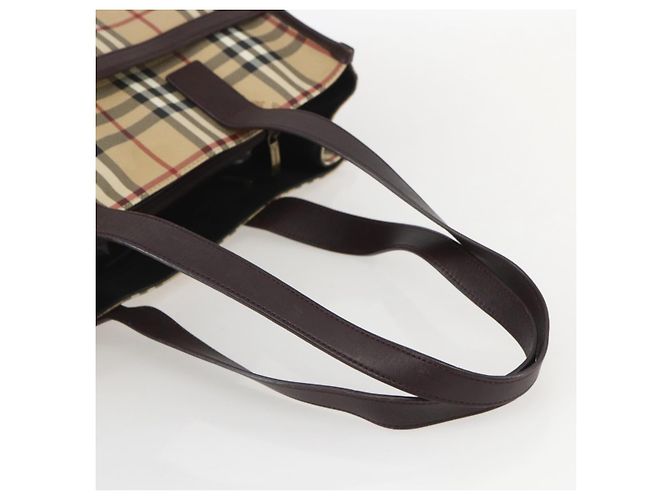 Burberry Bolso Tote Nova Check de PVC Beige Auth 160285 - vista 7